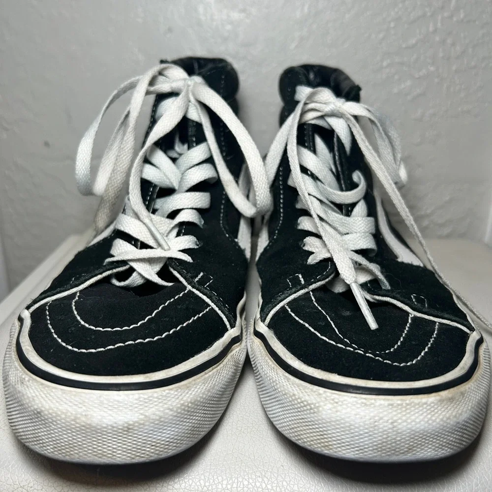Vans Sk8-Hi Black Sneakers Women's High Top Skate Shoes Classic Style Size 8‎